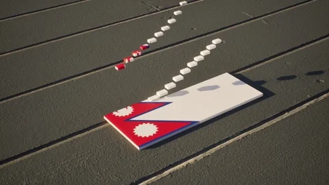 Nepal Flag - Slow Motion Stock-Footage 318833689