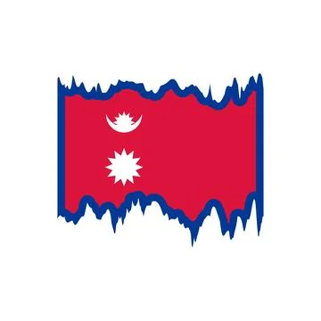 Nepal Flag Torn Paper Icon Stock Illustration