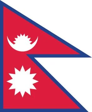 Nepal flag vector graphic. Rectangle Nepalese flag illustration. Nepal countr Stock-Illustration