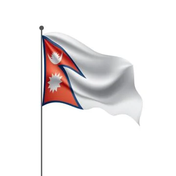 Nepal flag, vector illustration on a white background Stock Illustration