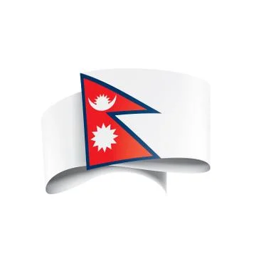 Nepal flag, vector illustration on a white background Stock Illustration