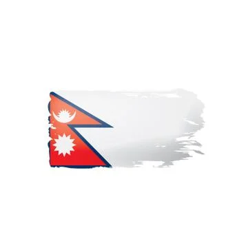 Nepal flag, vector illustration on a white background. Stock Illustration