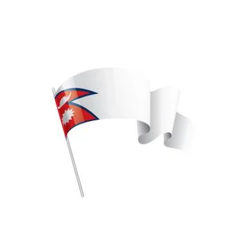 Nepal flag, vector illustration on a white background Stock Illustration