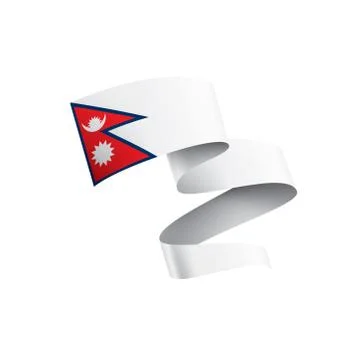 Nepal flag, vector illustration on a white background Stock Illustration
