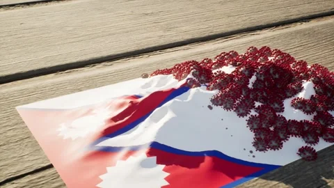 Nepal Flag - Virus Growth Stock Footage 320242647