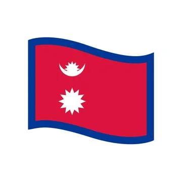 Nepal Flag Wave Pennant Icon Stock Illustration
