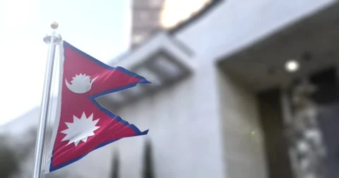 Nepal-flag-waving-seamless-loop-4k-60fps Stock Footage 331346357