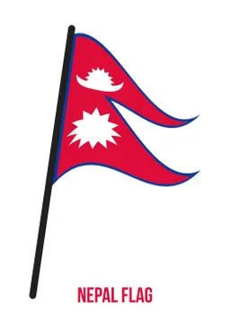 Nepal Flag Waving Vector Illustration on White Background. Nepal National Flag Stock Illustration
