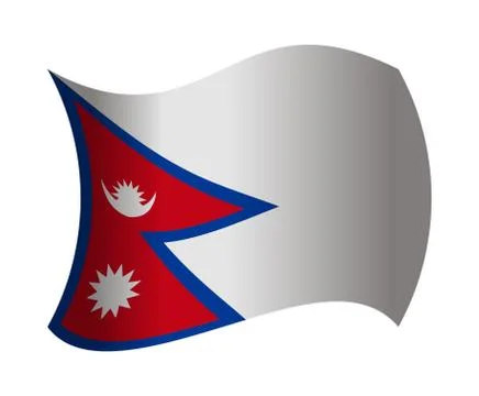 Nepal flag waving in the wind Stock Illustration
