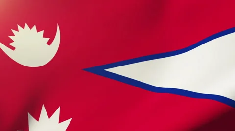 Nepal flag waving in the wind. Looping sun rises style.  Animation loop Stock Footage 48971973
