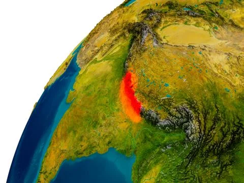 Nepal on globe Stock Illustration