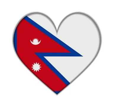 Nepal heart flag vector イラスト素材
