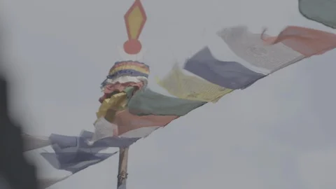Nepal, Himalayas, Prayer Flags Stock Footage 98698530