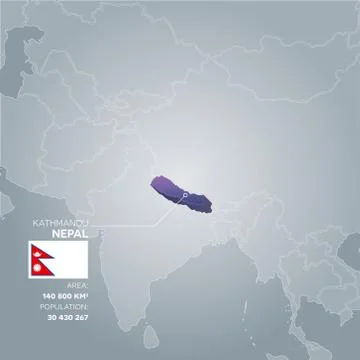 Nepal information map. Stock Illustration