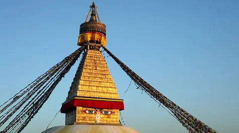 Nepal Kathmando stupa Stock Footage 48012587