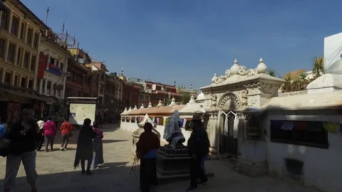 Nepal - Kathmandu - Bouddhanath Stupa Stock Footage