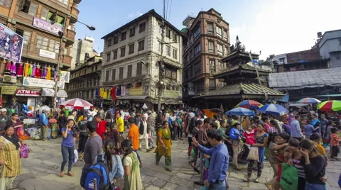 Nepal Kathmandu junction time lapse Stock Footage 43473747