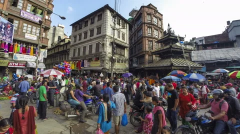 Nepal Kathmandu junction time lapse 4k Stock Footage 43478252
