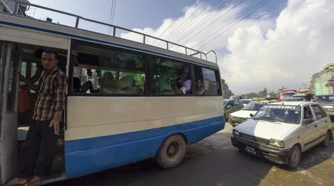 Nepal Kathmandu traffic junction time lapse 4k Stock Footage 43478468
