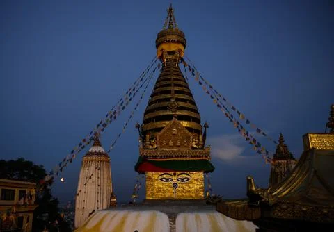 Nepal Lunar Eclipse - Oct 2014 Stock Photos