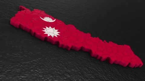 Nepal map 3d. 3d map of Nepal. Stock Footage 274414294