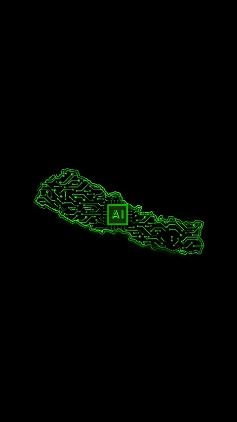 Nepal Map AI Chipset Technology Opener Stock Footage 337172262