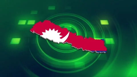 Nepal Map and Flag Background Stock Footage 344029191
