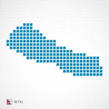 Nepal map and flag icon Illustrazione stock