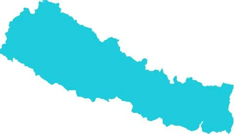 Nepal MAP in Blue, Country Map, Nepal, Border Map, Border line of Nepal, Ge.. Stock Illustration