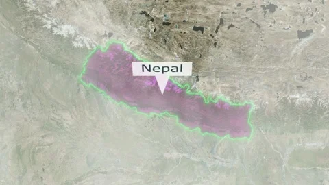 Nepal Map - Clouds Effect Stock Footage 267060114
