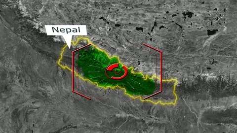 Nepal Map - Cyber Attack Stock Footage 268680277