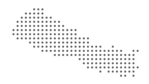 Nepal map dotted grey point on white background Stock Illustration
