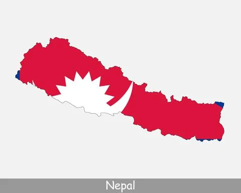 Nepal Map Flag Stock Illustration