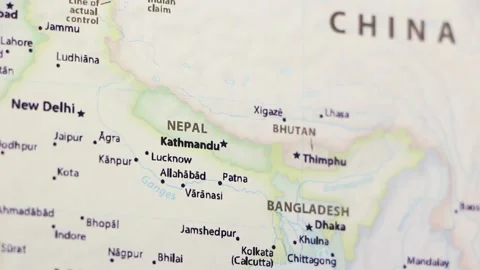 Nepal on a Map Stock Footage 99708179
