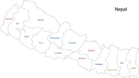 Nepal map Stock Illustration