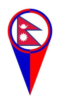 Nepal Map Pointer Location Flag 스톡 일러스트