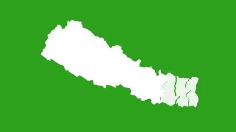 Nepal Map Showing All Provinces Isolated Green Screen Animation 4K Stock Footage 331350986