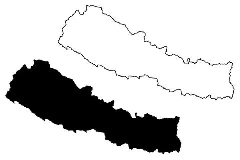 Nepal map vector Stock Illustration