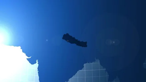 Nepal. Map. Zooming into Nepal on the globe. Stock Footage 71398401