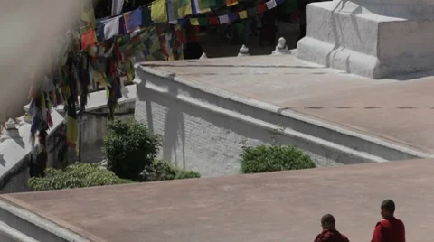 Nepal Monks Walking LS 3 Video stock 8687953
