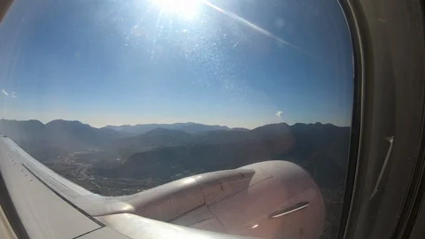 Nepal mountain view from airplane window 스톡 동영상 127116719