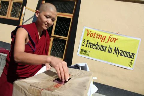 Nepal Myanmar Elections - Oct 2010 Stock Photos