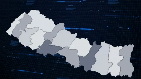 Nepal network map Stock Footage 87977802
