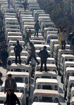 Nepal Power Cut Effect -  Protest - Jan 2009 写真素材
