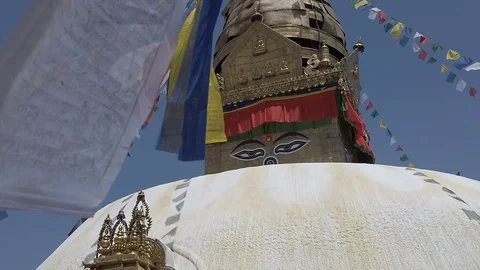 NEPAL PRAYER FLAG TEMPLE Stock Footage 128519482