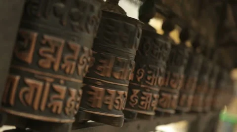 Nepal Prayer Wheels CU 3 스톡 동영상 8687966