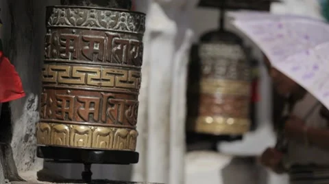 Nepal Prayer Wheels MS 動画素材 8687995
