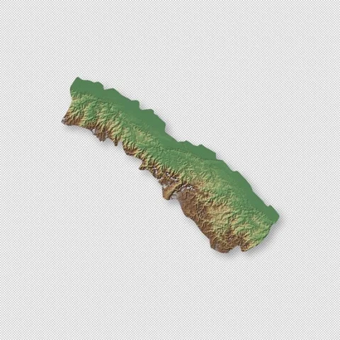 Nepal Rotating 3D Relief Map Seamless Loop, Alpha Channel 4K Stock-Footage 340706851