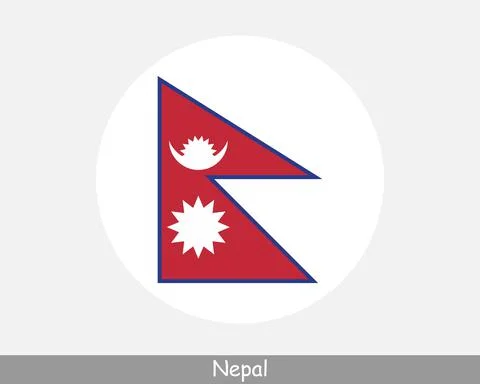 Nepal Round Flag Stock Illustration