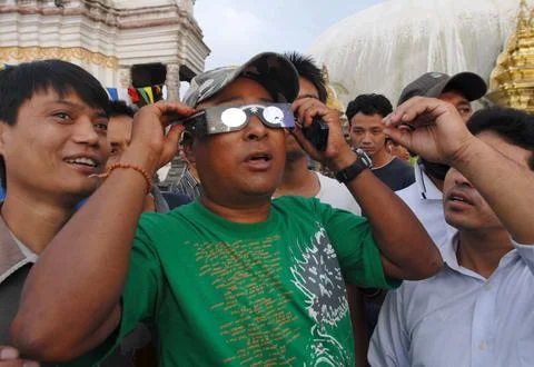 Nepal Solar Eclipse - Jul 2009 Stock Photos